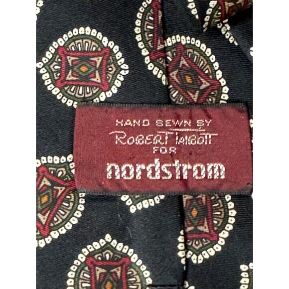 ROBERT TALBOTT for Nordstrom Men's Neck Tie Black Paisley Pattern - Picture 2 of 3
